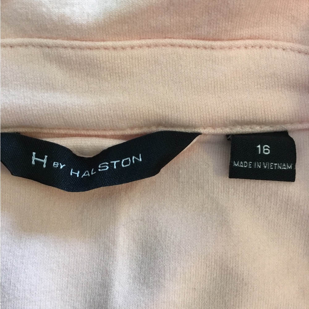 H by HALSTON Pink jacket size 16 full off-set zipper, long sleeve.Asymmetrical - Picture 4 of 11